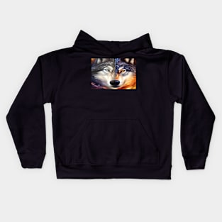 Wolf Face Kids Hoodie